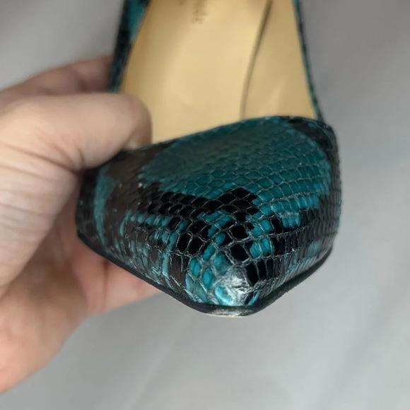 KATE SPADE Licorice Blue Snakeskin Heels Pump - Picture 8 of 8